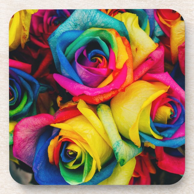 RegenbogenRose Untersetzer Set (Vorderseite)