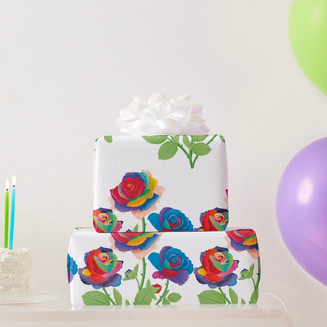 Regenbogenrosen Geschenkpapier (Von Creator hochgeladen)