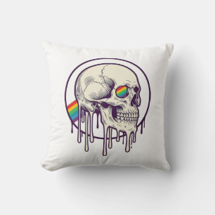 Regenbogenschädel-Vintage-Stichdesign_1 Kissen