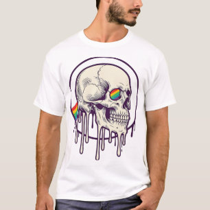 Regenbogenschädel-Vintage-Stichdesign_1 T-Shirt