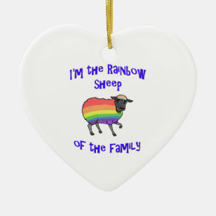 Regenbogenschaf der Familie Keramikornament