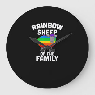 Regenbogenschaf des Gay Pride LGBTQ Equali Große Wanduhr