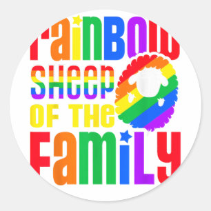 Regenbogenschaf des LGBT-Familienstolzes Runder Aufkleber