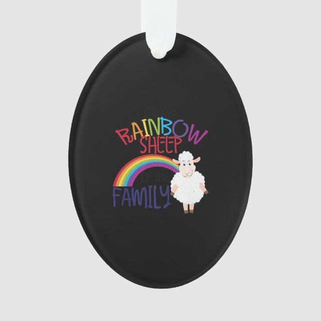 Regenbogenschaf | Farbenfrohe Schafspende Ornament (Vorderseite)
