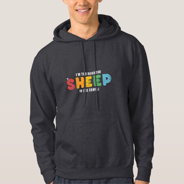 Regenbogenschaf im Familienstolz Hoodie (Vorderseite)