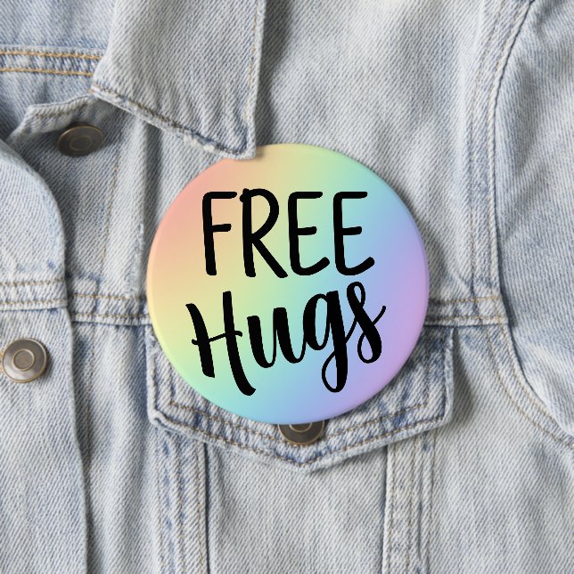 Regenbogenschaltfläche für Freie Hugs Button (Beispiel)