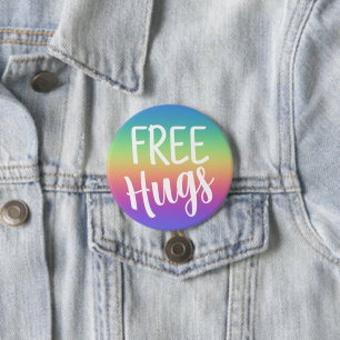 Regenbogenschaltfläche für Freie Hugs Button