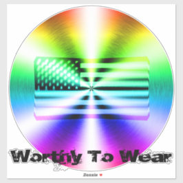 Regenbogenschild der US-Fahne - es lohnt sich zu t Aufkleber