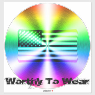 Regenbogenschild der US-Fahne - es lohnt sich zu t Aufkleber