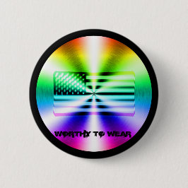 Regenbogenschild der US-Fahne - es lohnt sich zu t Button