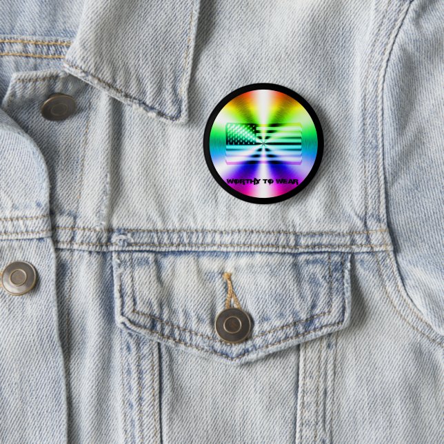 Regenbogenschild der US-Fahne - es lohnt sich zu t Button (Beispiel)