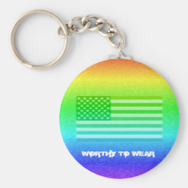 Regenbogenschild der US-Fahne - es lohnt sich zu t Schlüsselanhänger