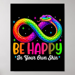 Regenbogenschlange sei glücklich Autismus-Bewussts Poster