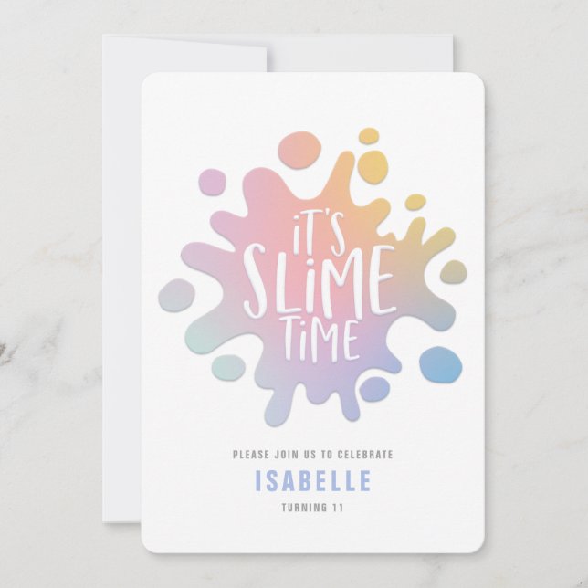 Regenbogenschleimhaut-Party Einladung (Vorderseite)