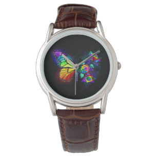 Regenbogenschmetterling Armbanduhr