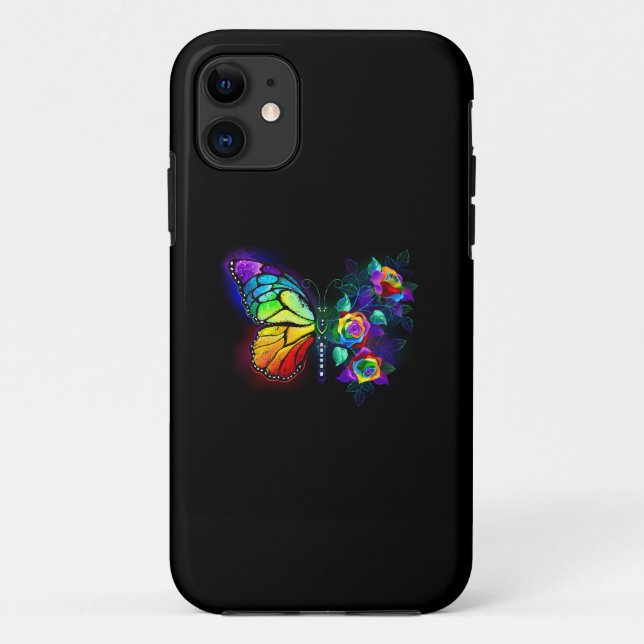 Regenbogenschmetterling Case-Mate iPhone Hülle (Rückseite)