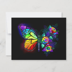Regenbogenschmetterling Dankeskarte