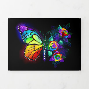 Regenbogenschmetterling Dreifach Gefaltete Urlaubskarte