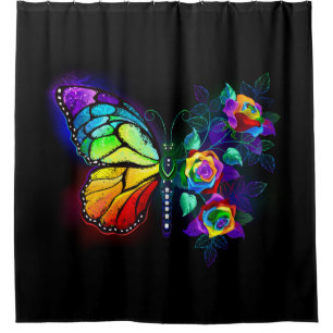 Regenbogenschmetterling Duschvorhang