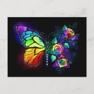Regenbogenschmetterling Feiertagspostkarte