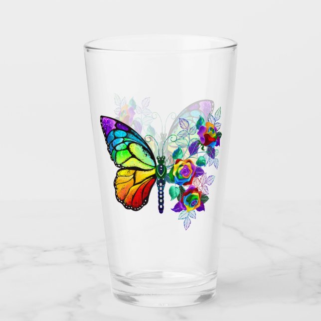 Regenbogenschmetterling Glas (Vorderseite)