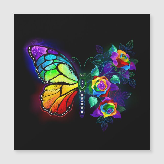 Regenbogenschmetterling Magneteinladung (Vorderseite)