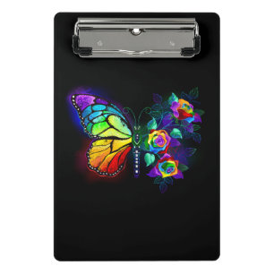 Regenbogenschmetterling Mini Klemmbrett