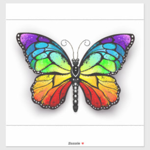 Regenbogenschmetterling Monarch Aufkleber