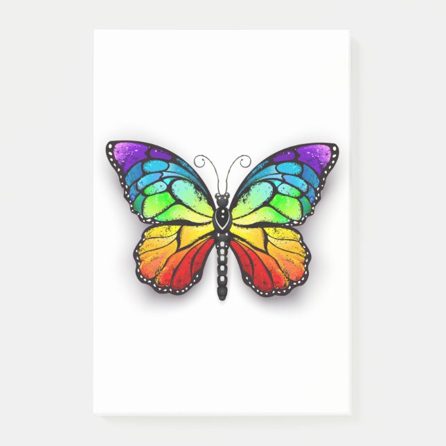 Regenbogenschmetterling Monarch Post-it Klebezettel (Vorderseite)