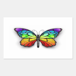 Regenbogenschmetterling Monarch Rechteckiger Aufkleber