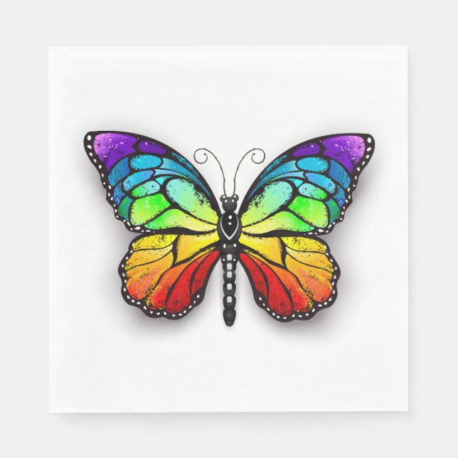 Regenbogenschmetterling Monarch Serviette (Vorderseite)