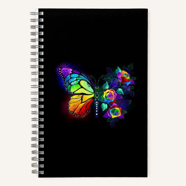 Regenbogenschmetterling Notizbuch (Vorderseite)
