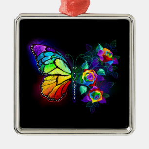 Regenbogenschmetterling Ornament Aus Metall