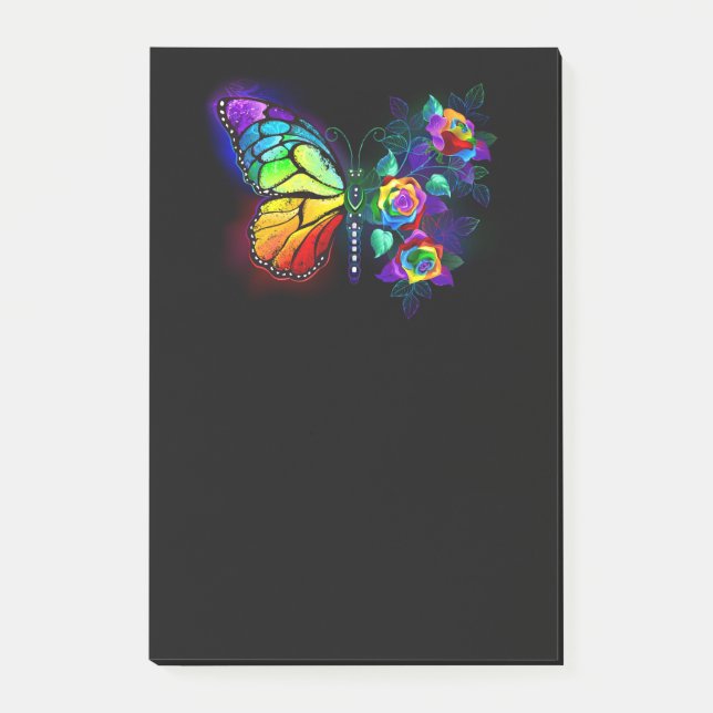 Regenbogenschmetterling Post-it Klebezettel (Vorderseite)