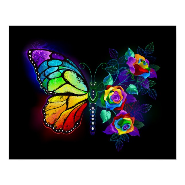 Regenbogenschmetterling Poster (Vorderseite)