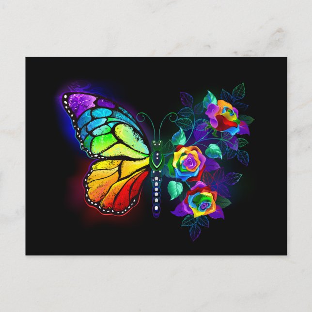 Regenbogenschmetterling Postkarte (Vorderseite)