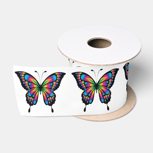 Regenbogenschmetterling Satinband (Spule)