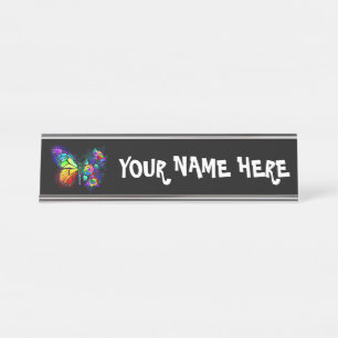 Regenbogenschmetterling Schreibtischnamensplakette