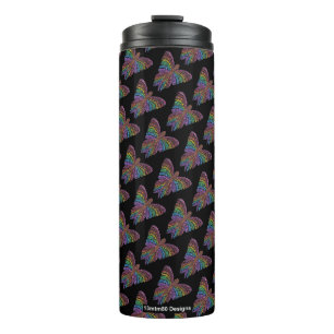 Regenbogenschmetterling (schwarz) - Thermal Tumble Thermosbecher