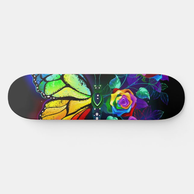 Regenbogenschmetterling Skateboard (Horizontal)