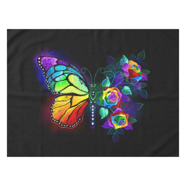 Regenbogenschmetterling Tischdecke (Vorderseite (Horizontal))