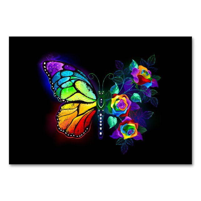 Regenbogenschmetterling Tischnummer (Vorderseite)