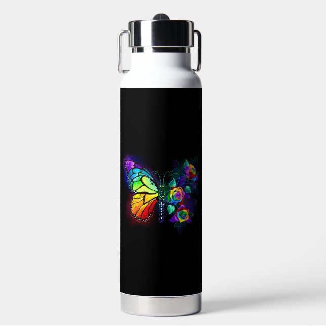 Regenbogenschmetterling Trinkflasche (Vorderseite)