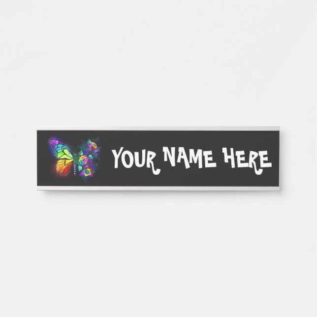 Regenbogenschmetterling Türschild (Vorderseite )