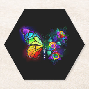 Regenbogenschmetterling Untersetzer
