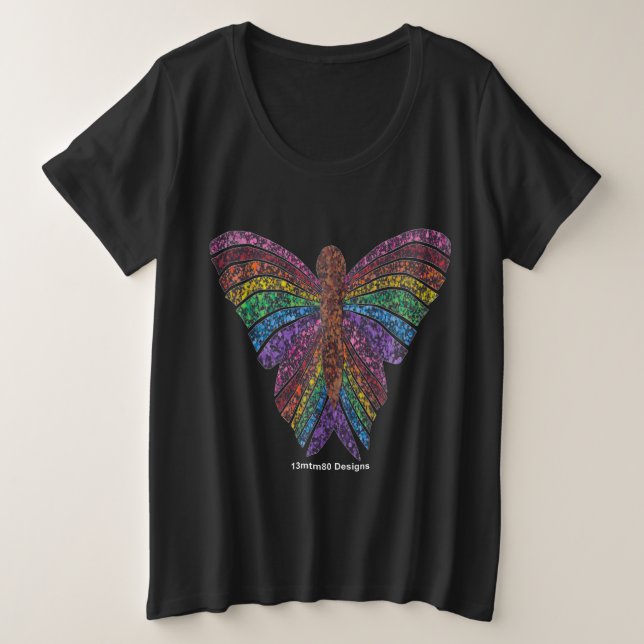 Regenbogenschmetterling (vid) - Plus Size T - Shir Große Größe T-Shirt (Design vorne)