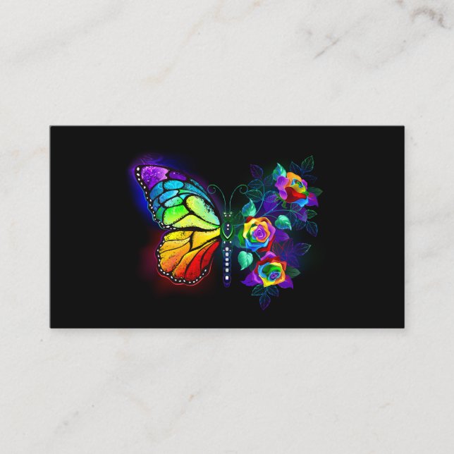 Regenbogenschmetterling Visitenkarte (Vorderseite)