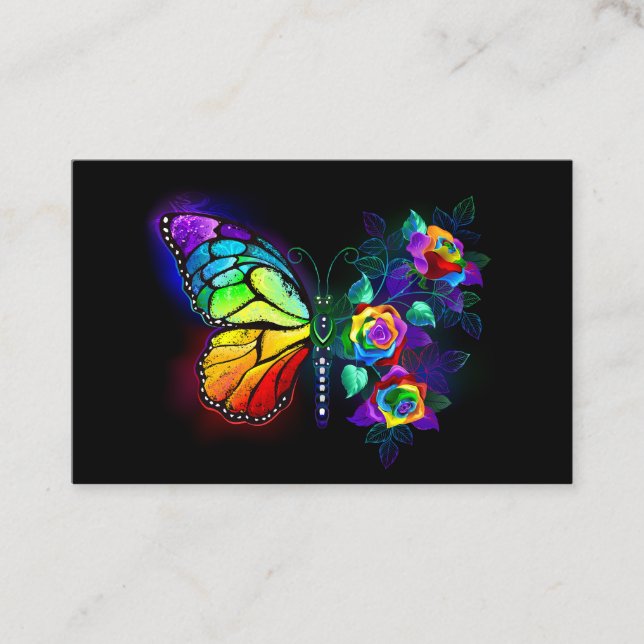 Regenbogenschmetterling Visitenkarte (Vorderseite)