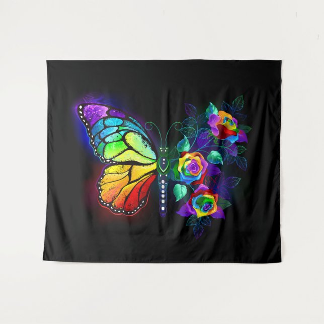 Regenbogenschmetterling Wandteppich (Vorderseite (Horizontal))