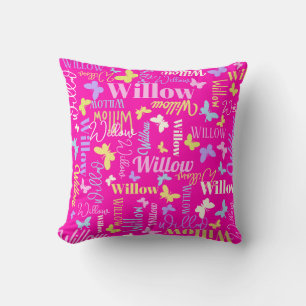 Regenbogenschmetterlinge individuelle Name Willow  Kissen